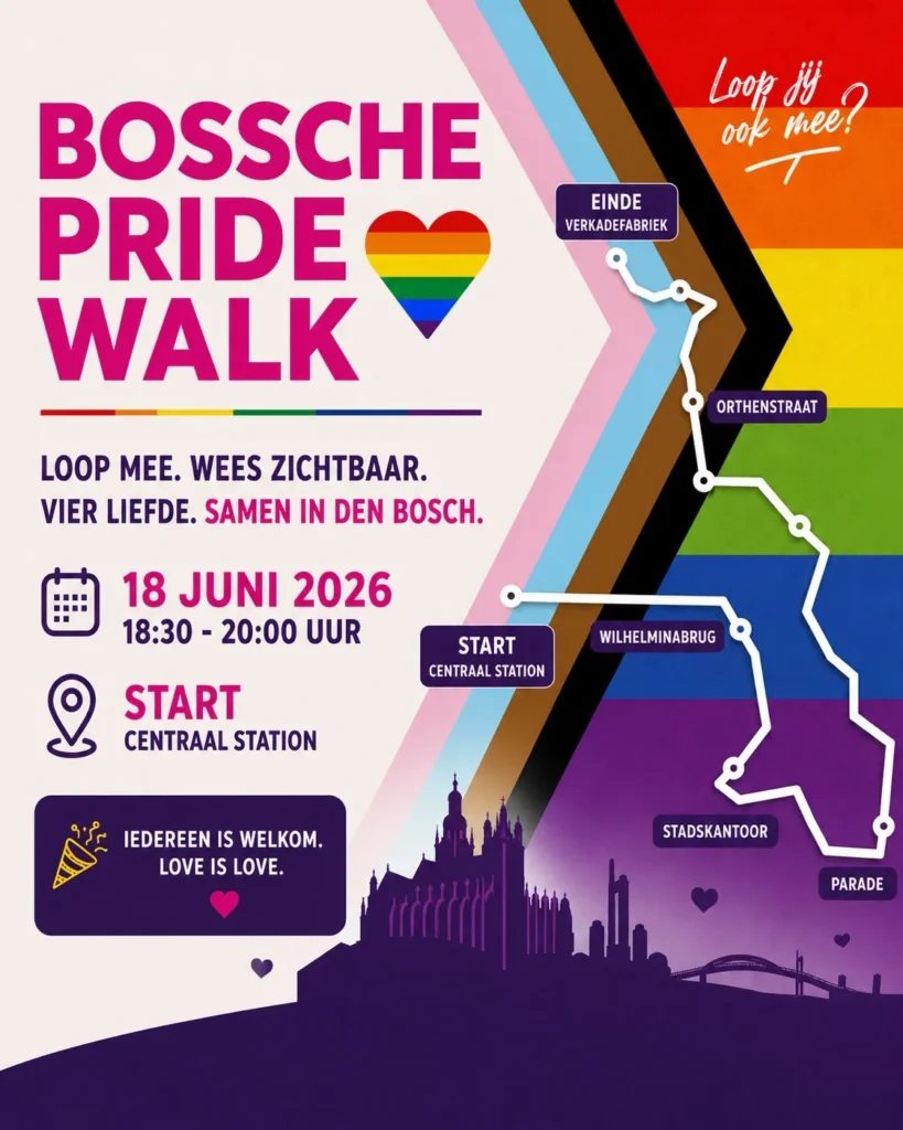 Eerste Bossche Pride Walk op 18 juni